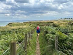 This picture appears to have us headed in the wrong direction, but we're not - the path doubles back on itself briefly after walking round another little dene